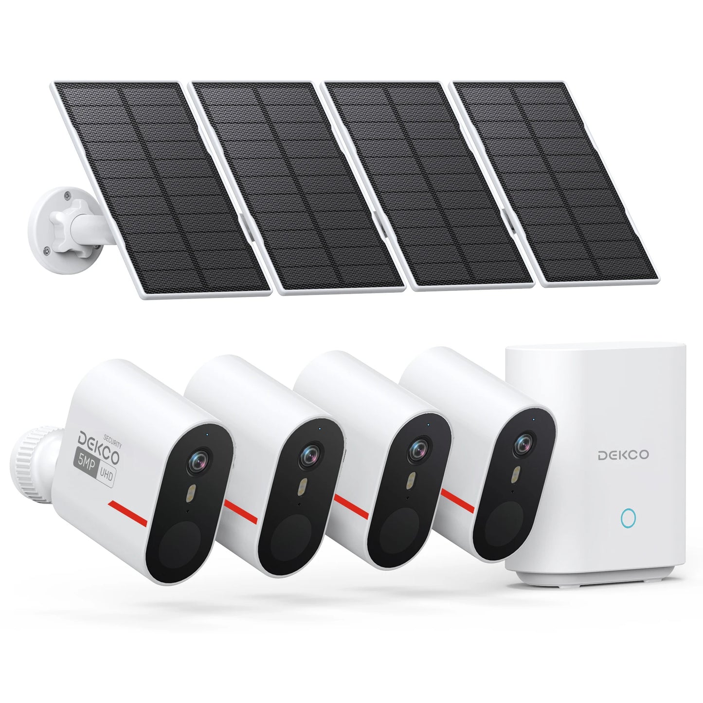 DEKCO 3K 5MP Wireless Solar Camera System 4 Camera Kit