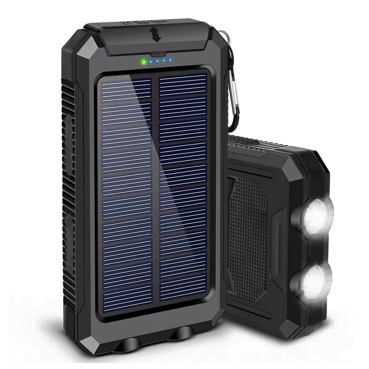 Solar Power Bank With Wireless Charging And LED Light