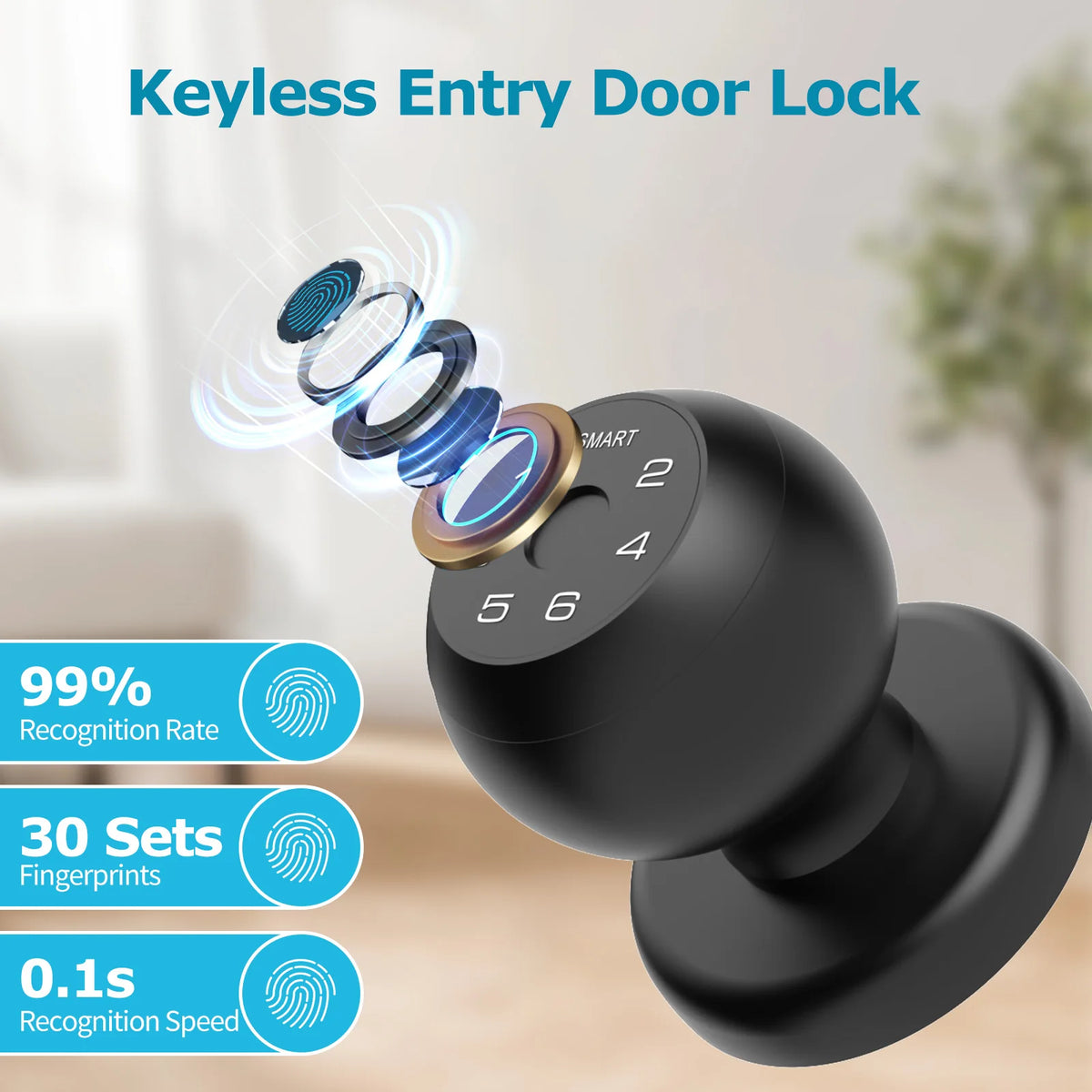 Viladepot Biometric Smart Door Lock With Fingerprint