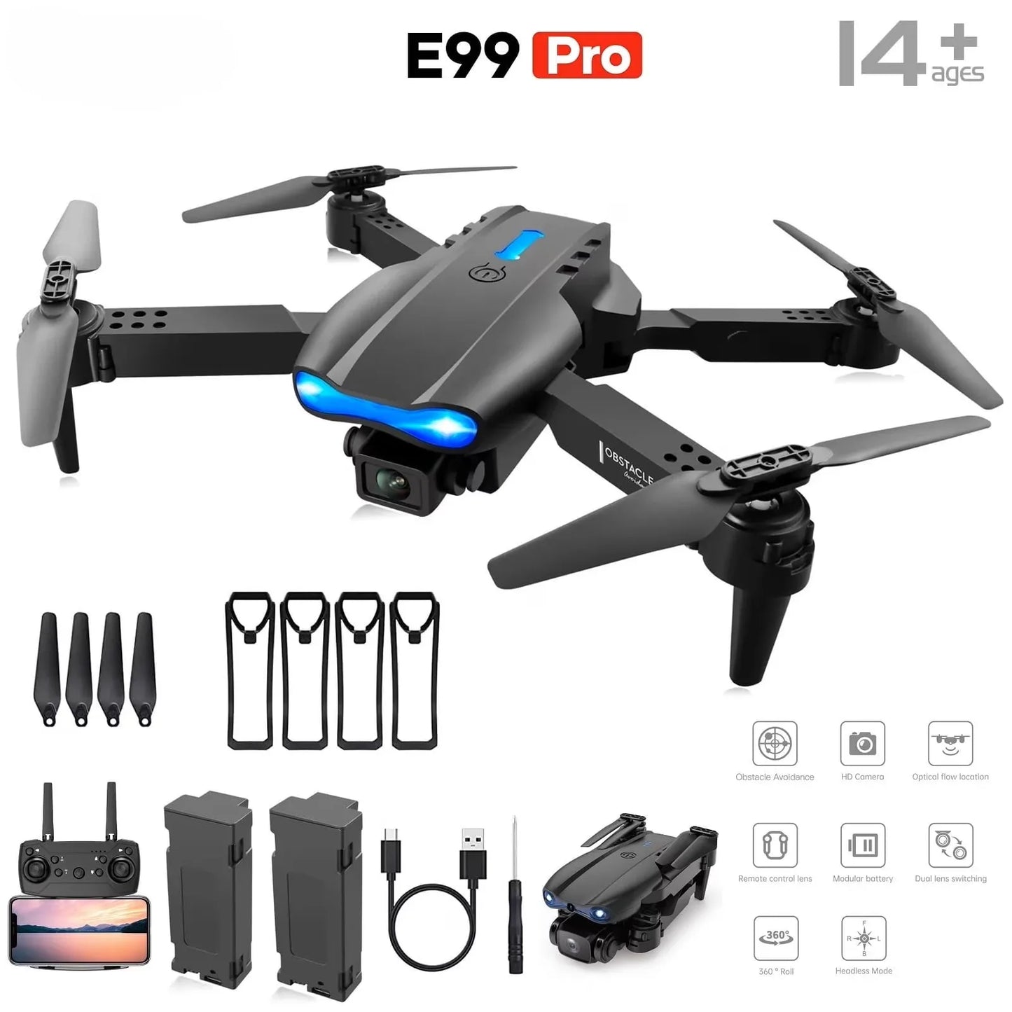 E88Pro Max Foldable Drone With Dual Cameras