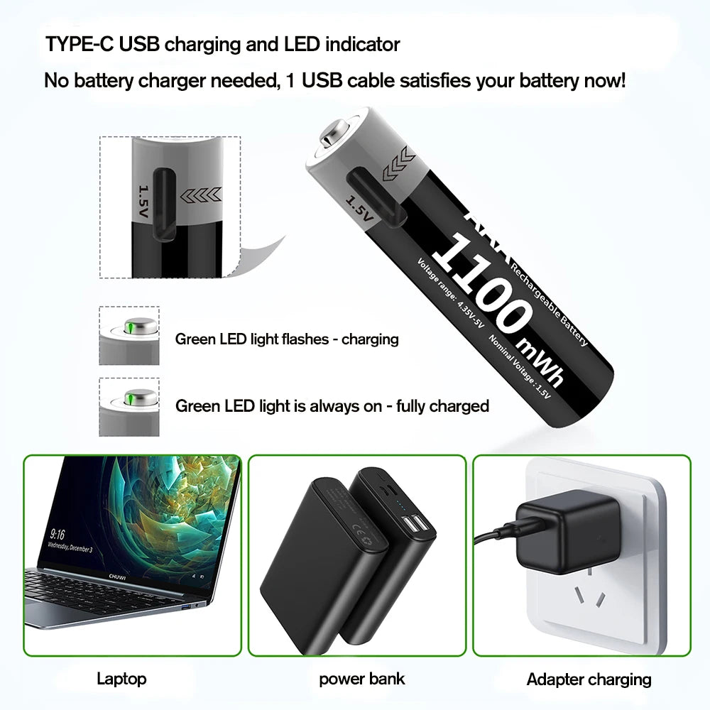 Kuugro Usb Rechargeable Lithium Battery