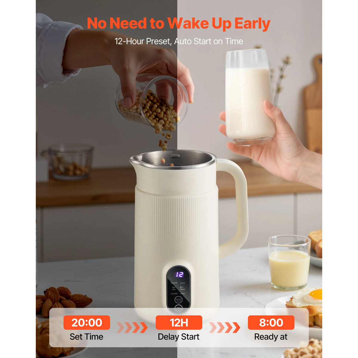 VEVOR 8 In 1 Electric Nut Milk Maker
