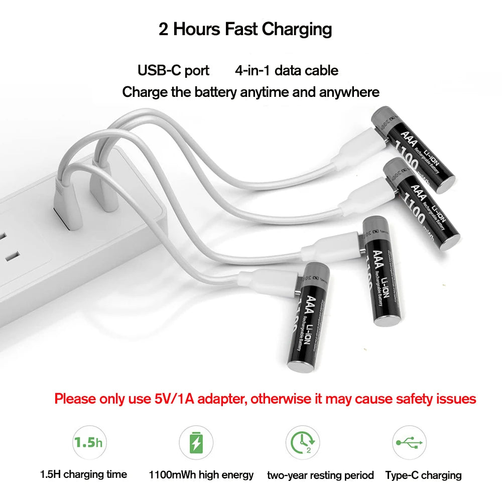 Kuugro Usb Rechargeable Lithium Battery