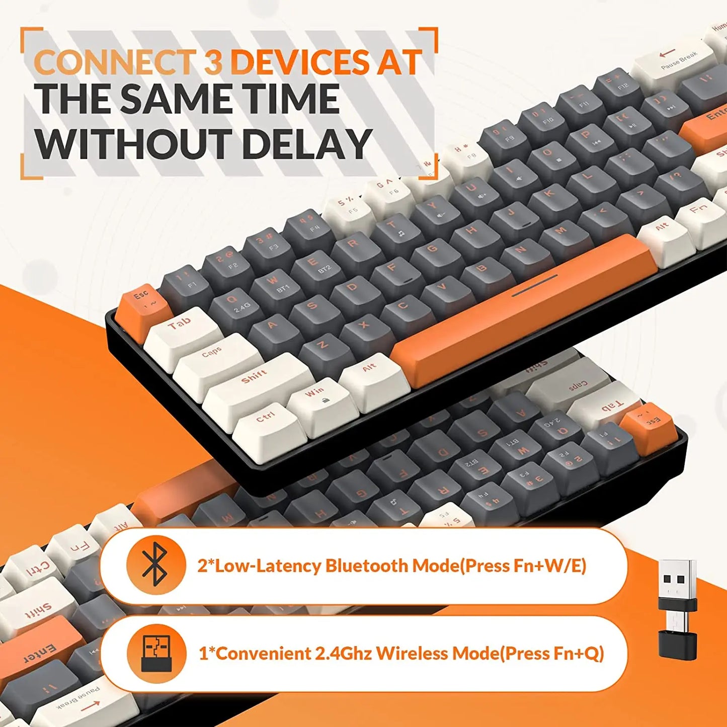 Attack Shark 68 Key Wireless Mechanical Keyboard Bluetooth