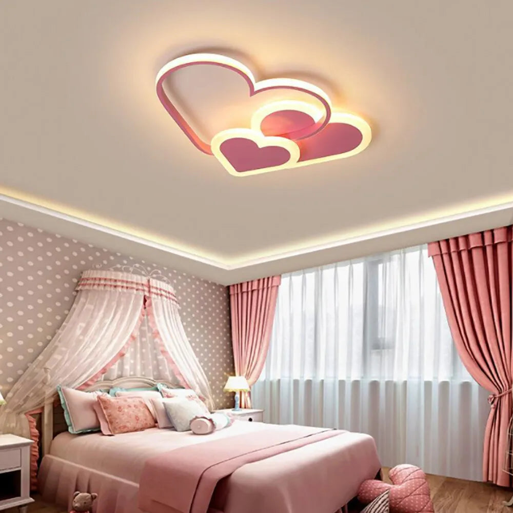 Heart Shaped LED Ceiling Lamp with Remote Control