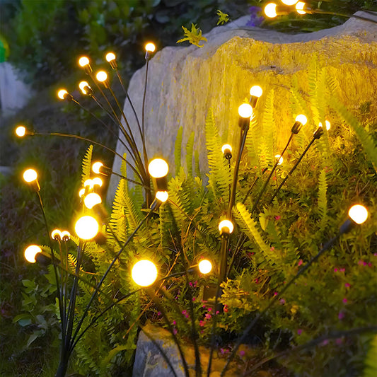 8-Head Solar Firefly Lights Outdoor Garden Pathway Decor