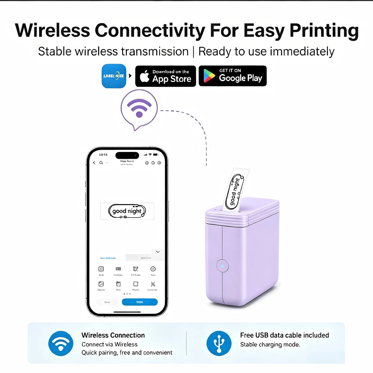 SWIFINT Portable Wireless Thermal Label Printer