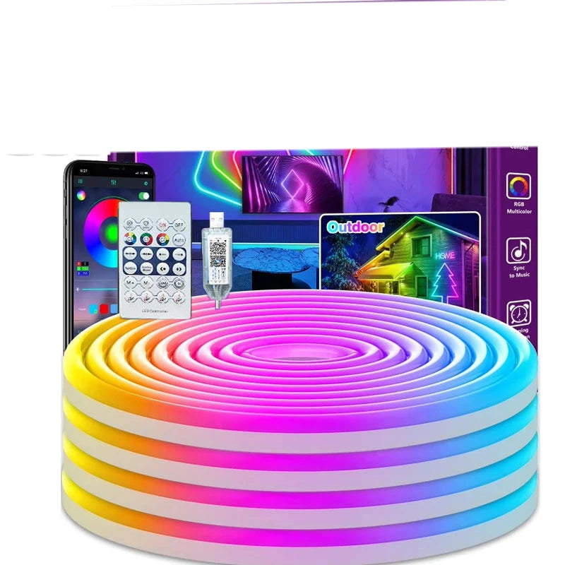 RGBIC Neon LED Strip Lights IP65 Bluetooth App Control