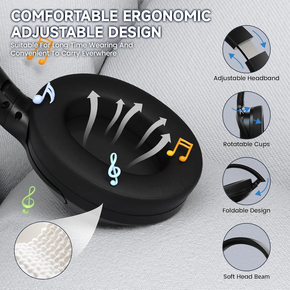 Attack Shark G300 Wireless Bluetooth Over Ear Headphones