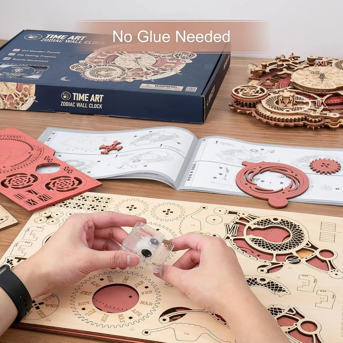 Robotime 3D Wooden Mechanical Wall Clock Puzzle