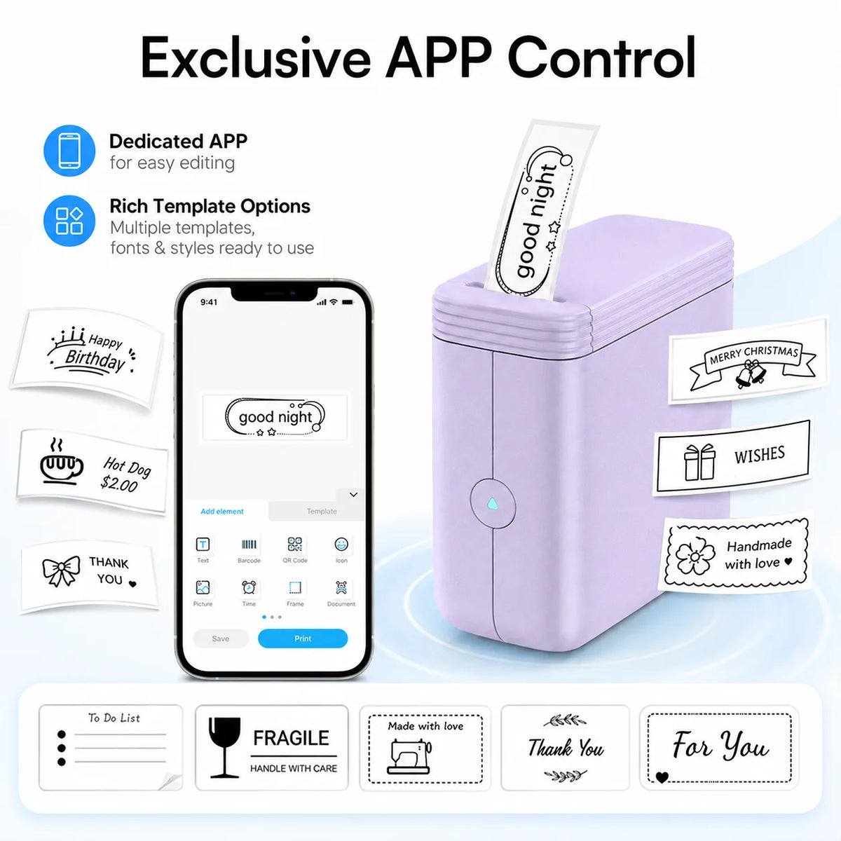 SWIFINT Portable Wireless Thermal Label Printer