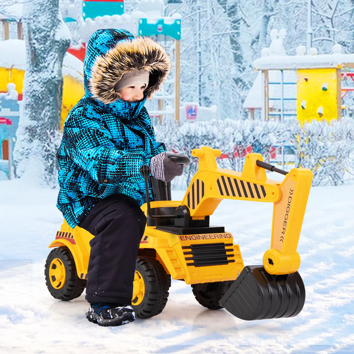 Multigot Kids Ride On Excavator Toy With Engine Sound