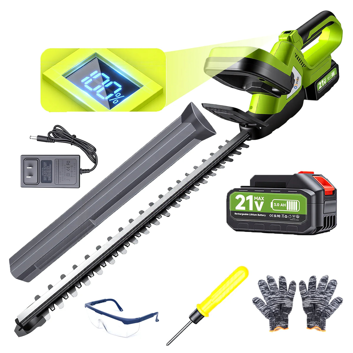 XYSD Cordless Brushless Electric Hedge Trimmer