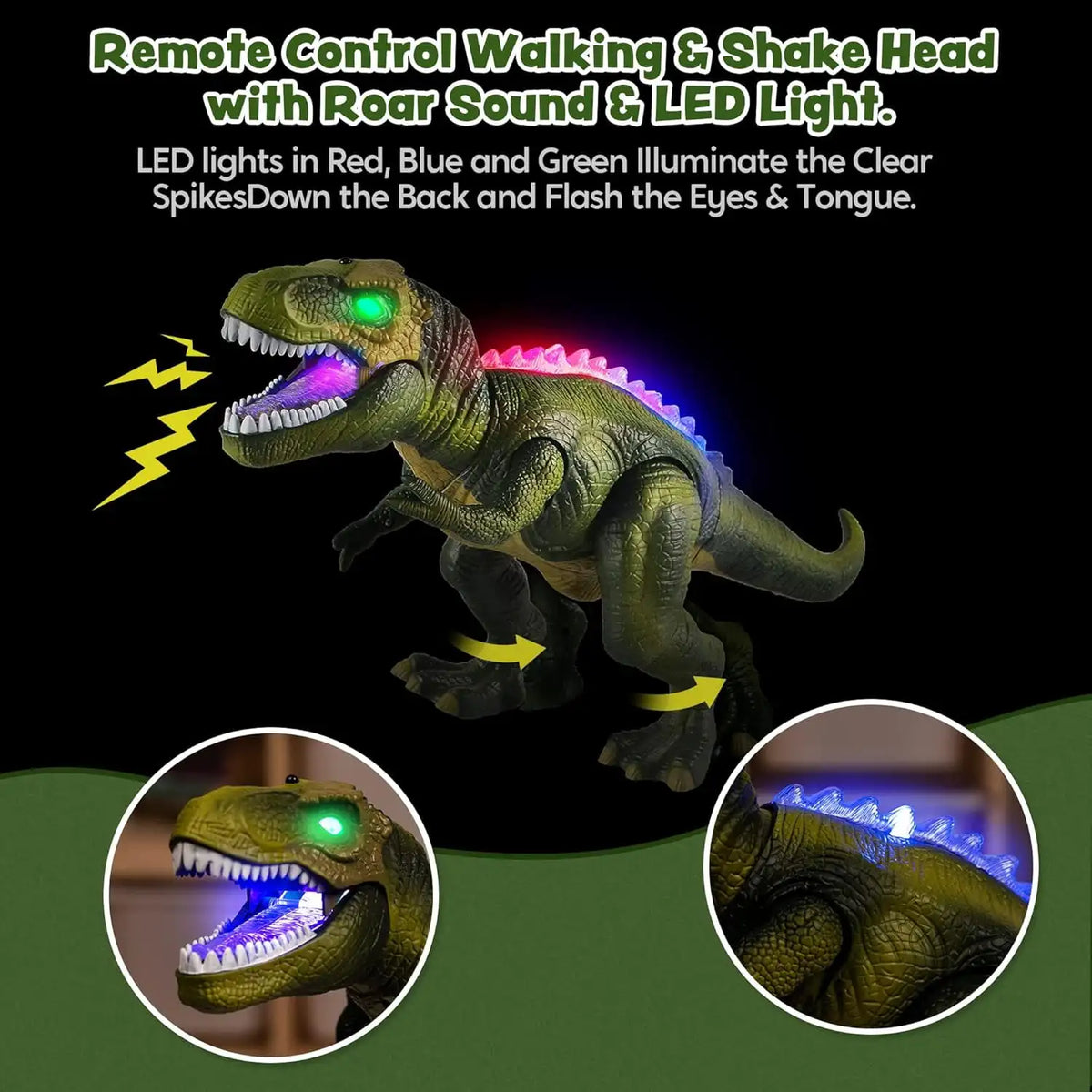 Joyfy Remote Control Walking Dinosaur Robot Toy