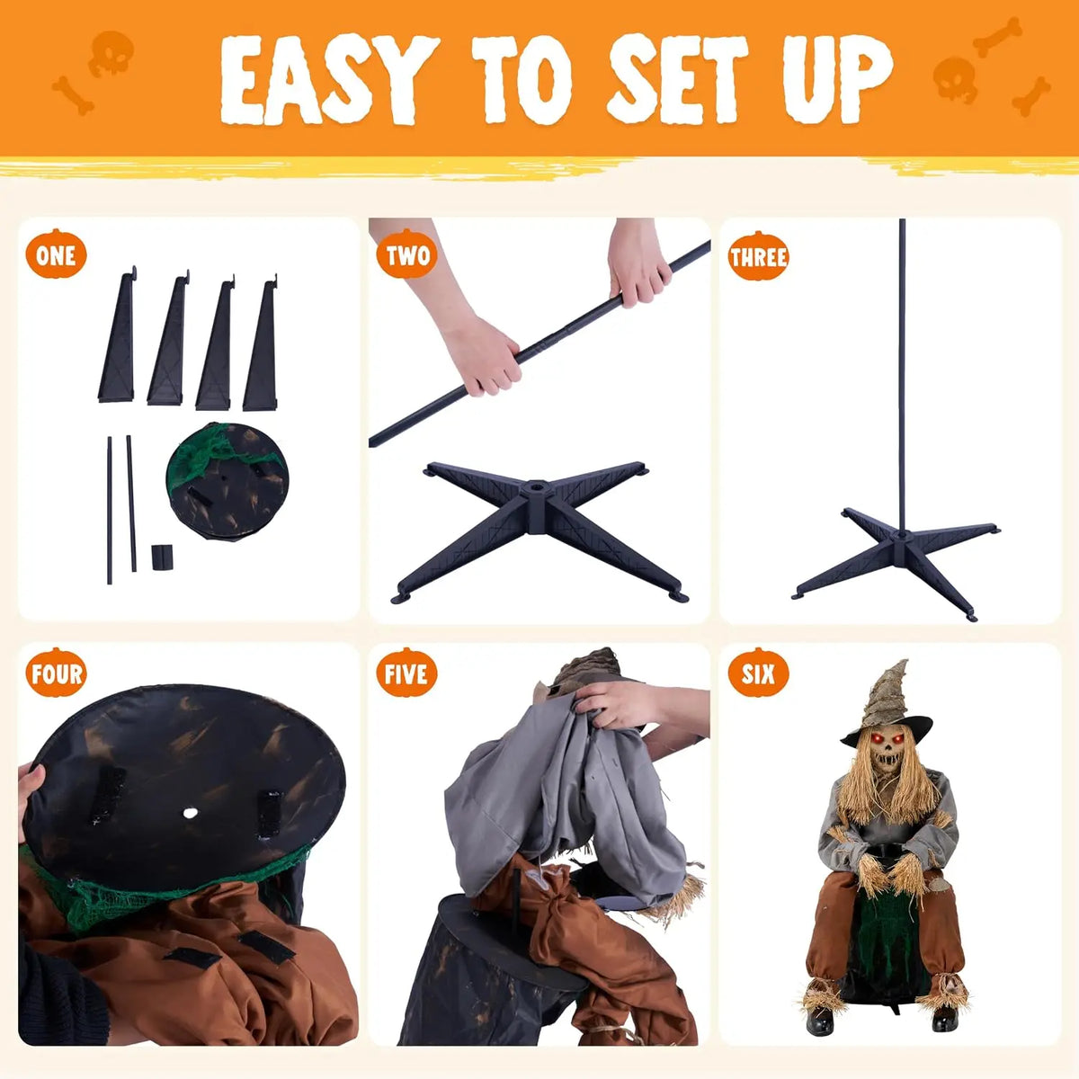 Joyfy Animatronic Scarecrow Halloween Outdoor Prop