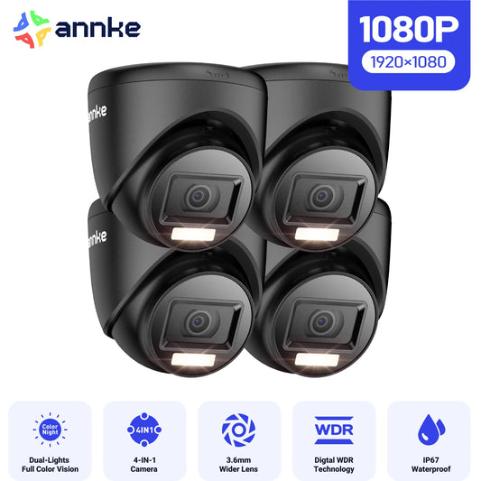 ANNKE 4 Pack HDTVI 1080P 2MP Surveillance Cameras