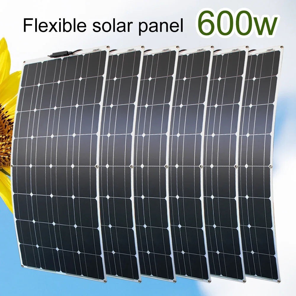 ASUNERGE 12V Flexible Monocrystalline Solar Panel
