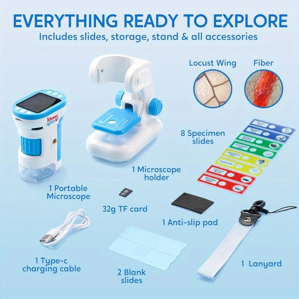 Joyfy 2 In 1 Handheld Microscope 1000X For Kids