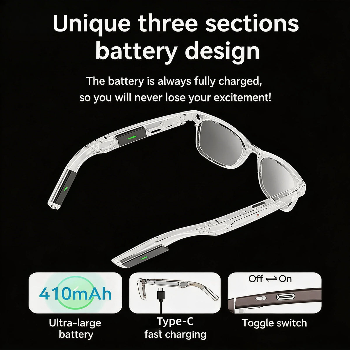 W&O Smart AI Camera Glasses With Translator