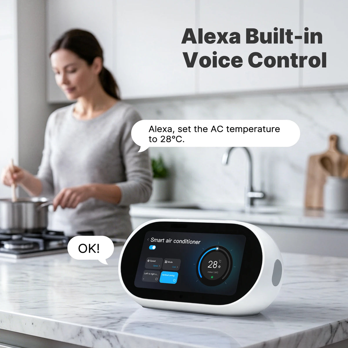 MOES Smart Desktop Control Panel Hub Alexa Voice Speaker