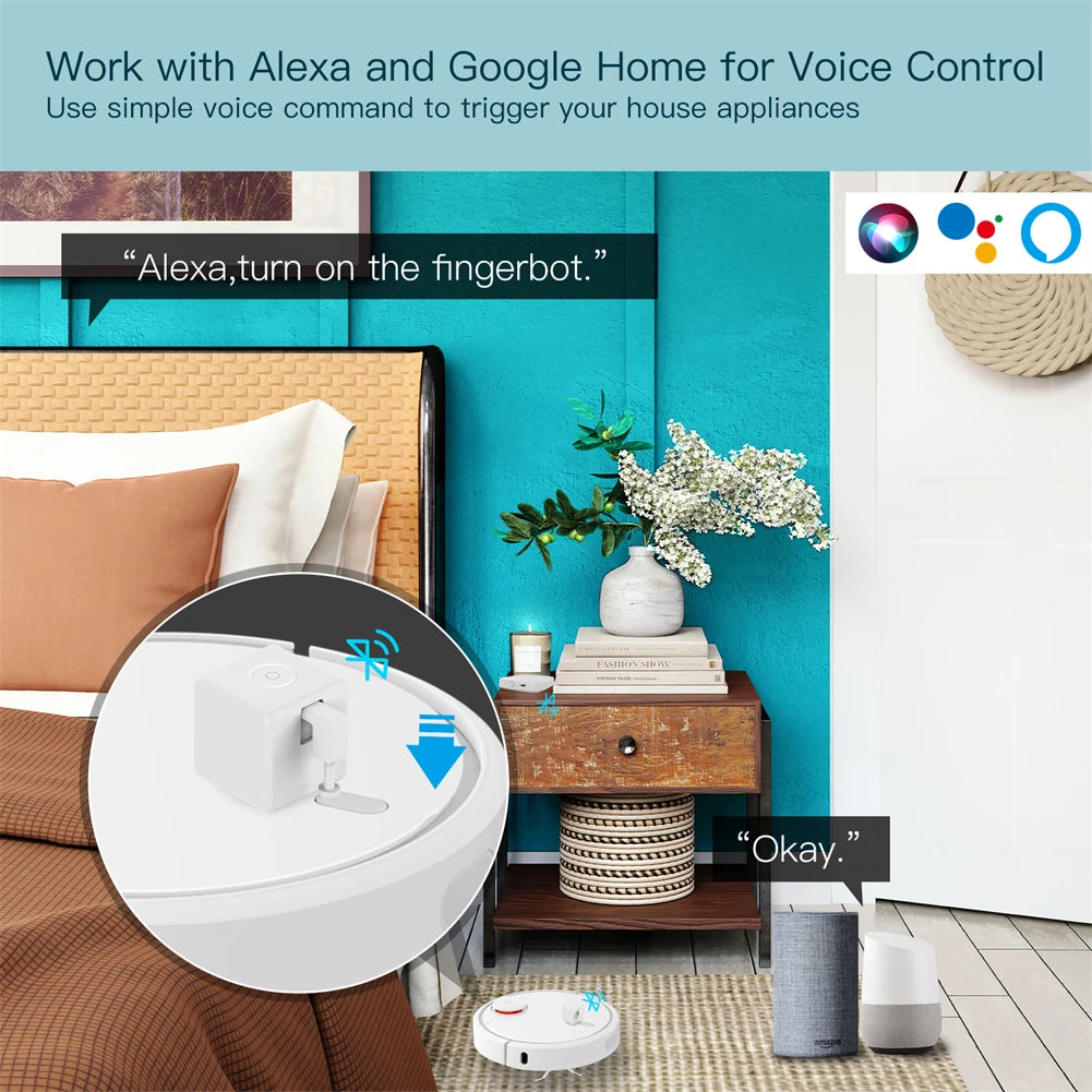 MOES Fingerbot Bluetooth Switch Button Pusher with Alexa Google Assistant