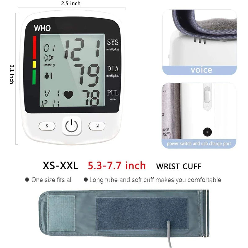 TAKROL Digital Wrist Blood Pressure Monitor With LCD