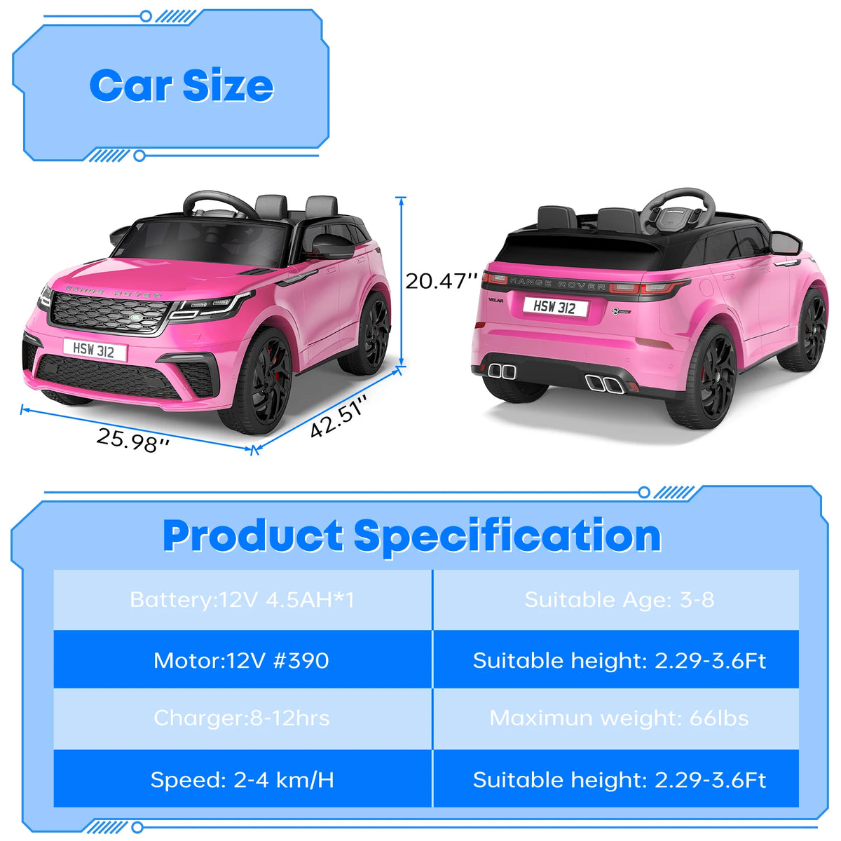 HobbyLane 12V Electric Ride On Car With Remote Control