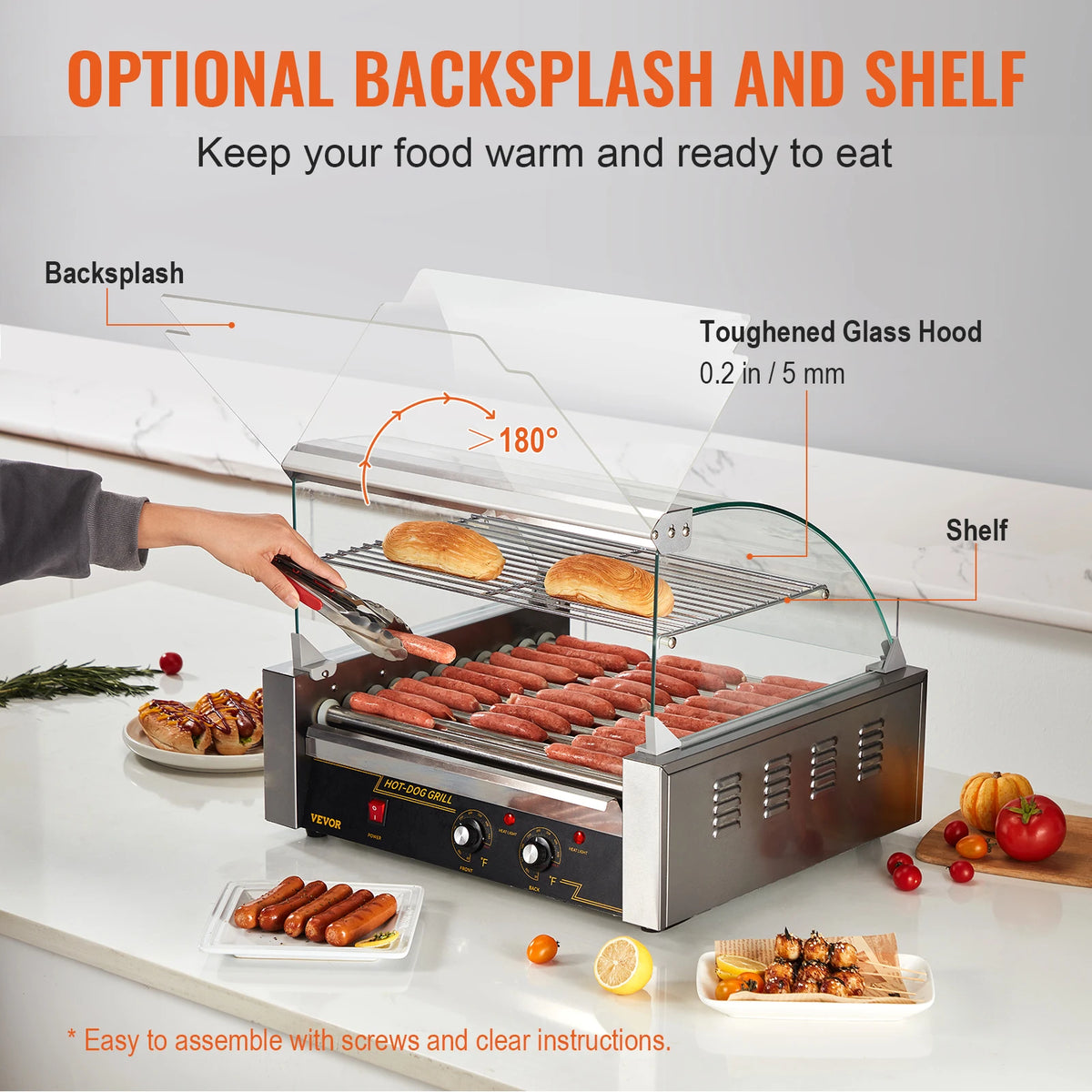 SucceBuy Electric Hot Dog Roller Grill Machine