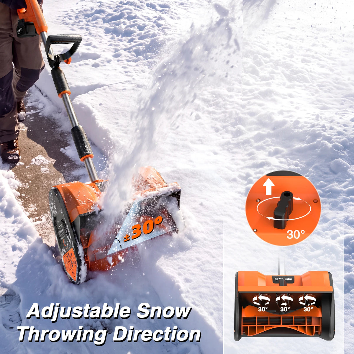 TaskStar Cordless Electric Snow Shovel Blower