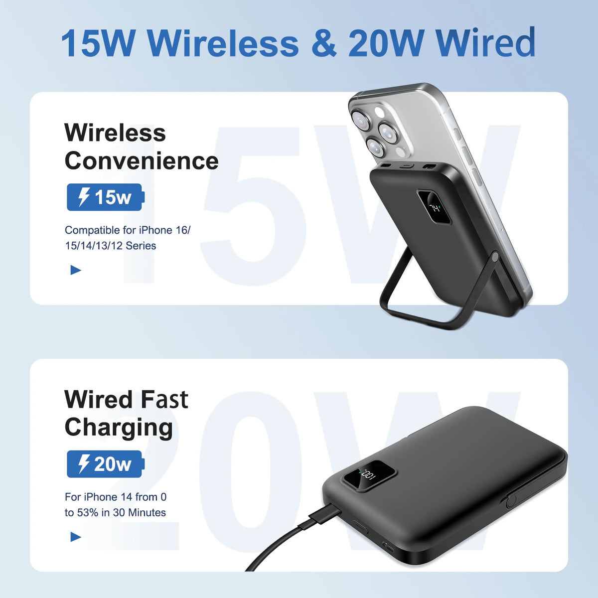 Magnetic Wireless Power Bank Fast Charger