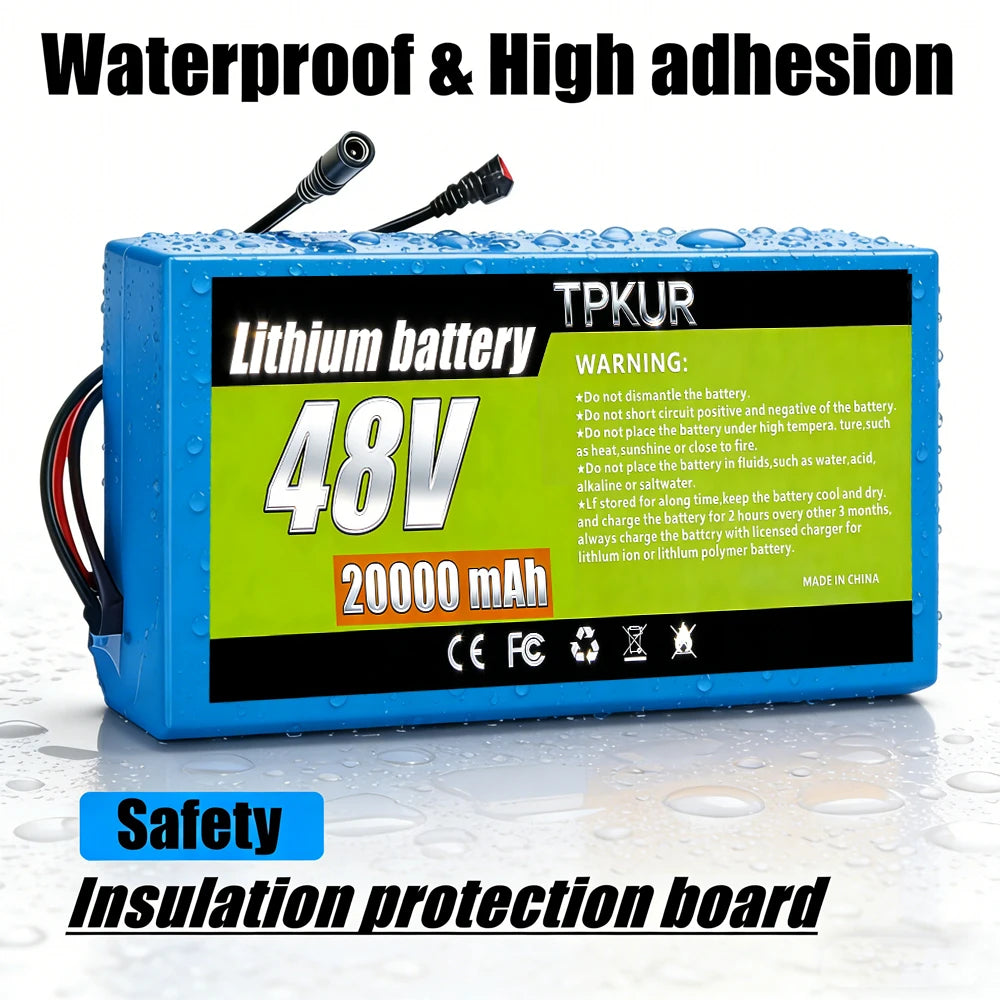 TPKUR 48V Lithium Battery With BMS For Electric Scooters