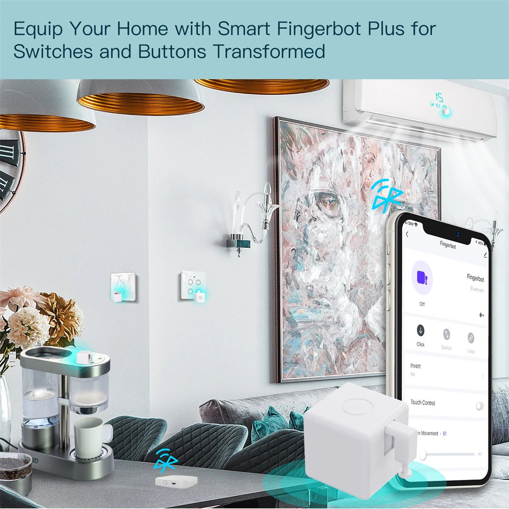 MOES Fingerbot Bluetooth Switch Button Pusher with Alexa Google Assistant