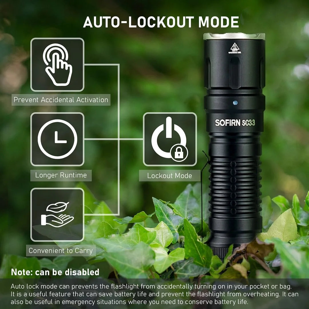 Sofirn SC33 XHP70 HI Rechargeable Tactical Flashlight