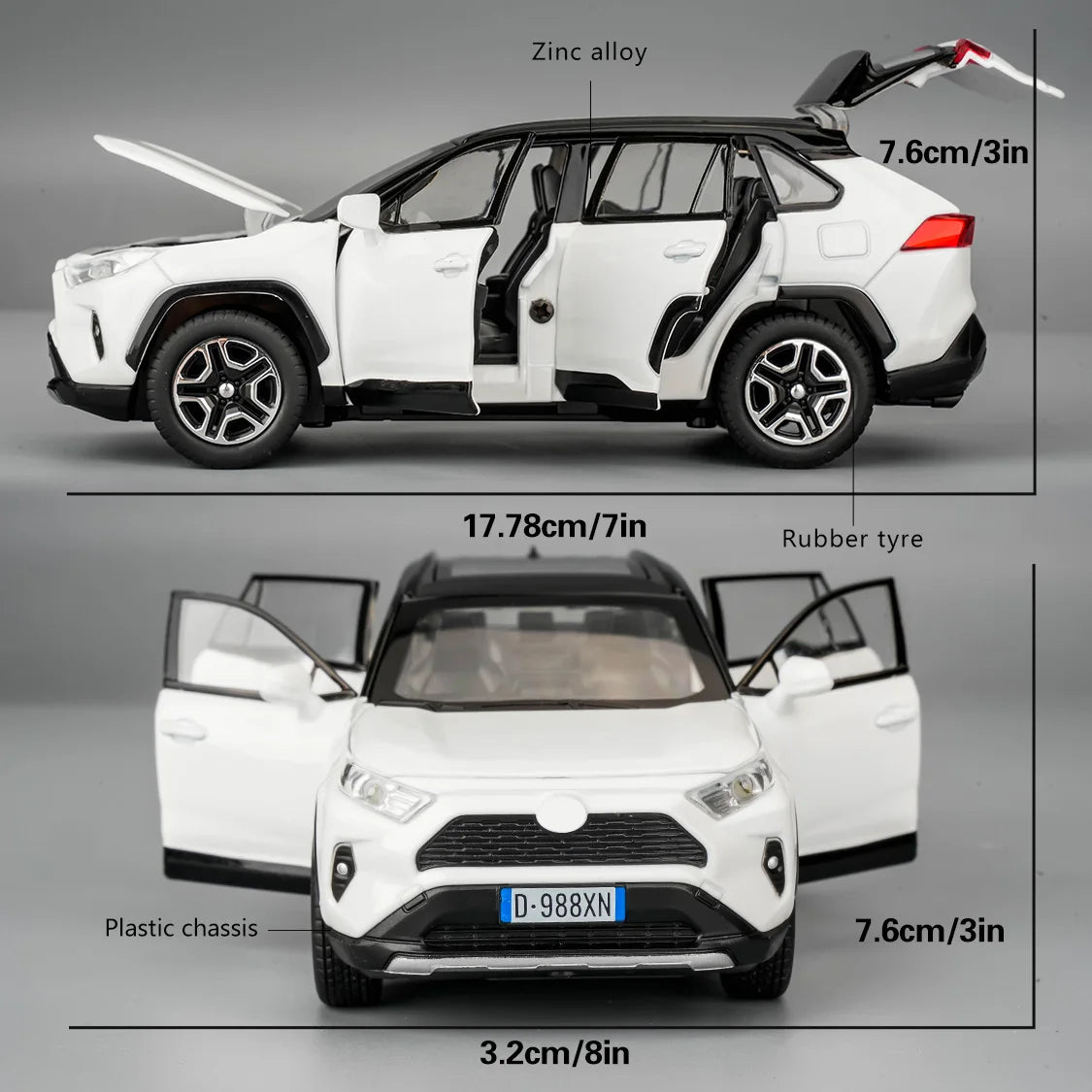 TGRCM-CZ 1To32 RAV4 Diecast Car With Light And Sound