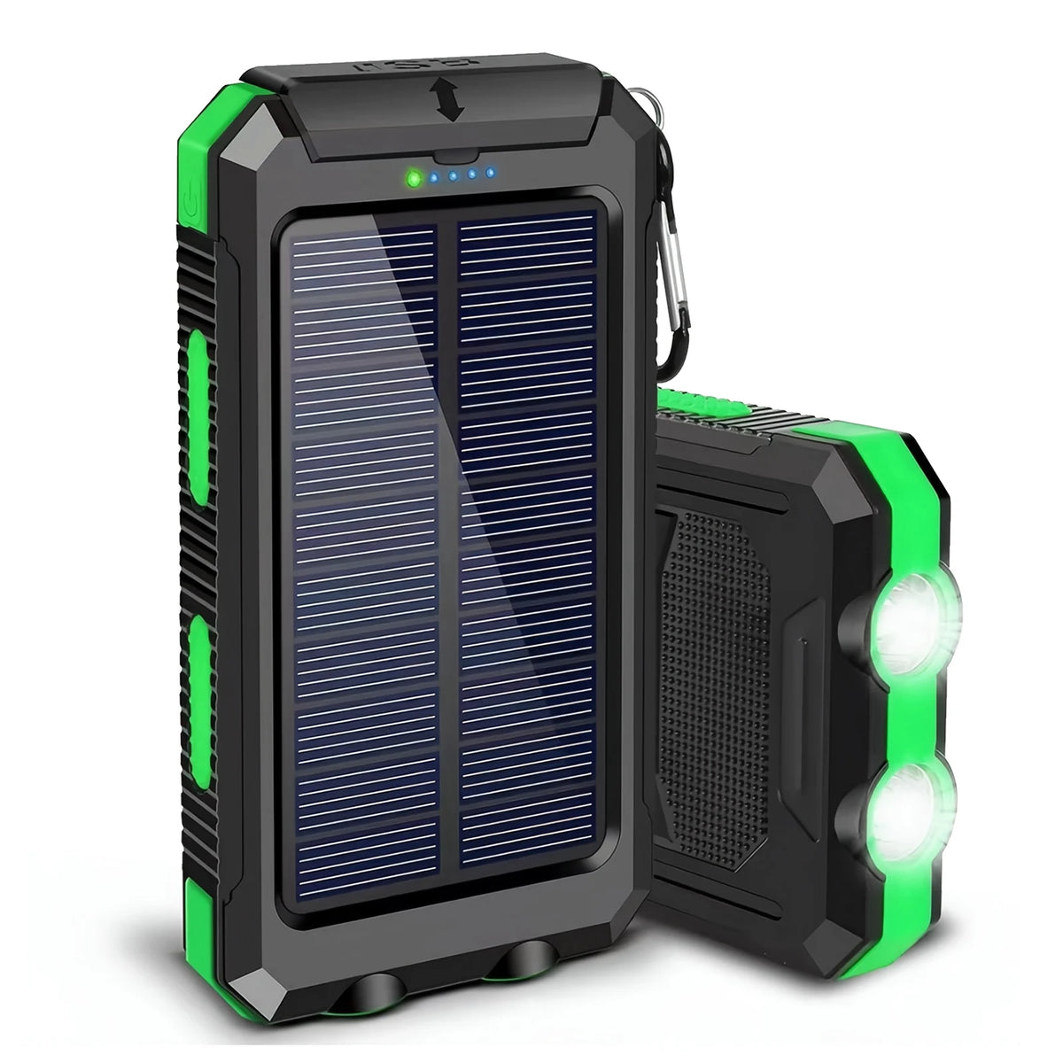Solar Power Bank With Wireless Charging And LED Light