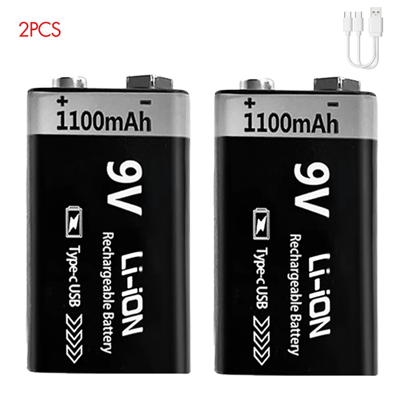 Kuugro 9V USB Rechargeable Battery Pack
