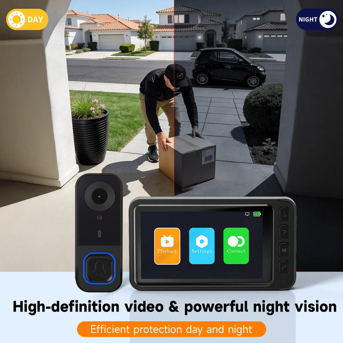 Wireless Video Doorbell Camera With Night Vision