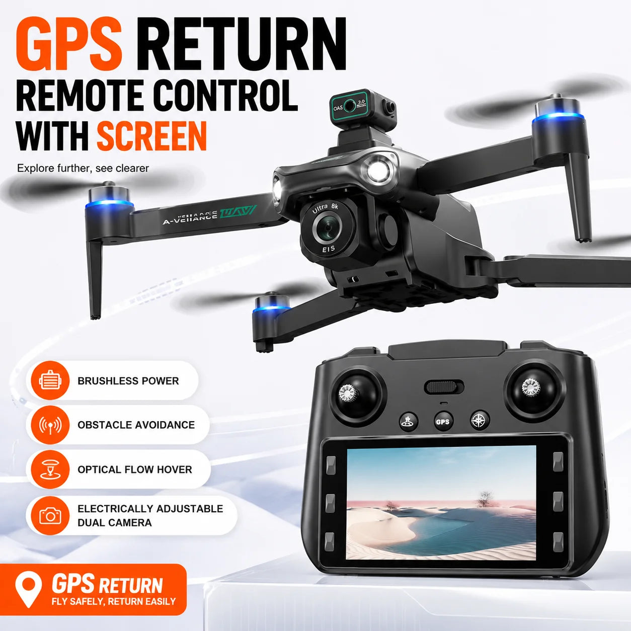 ZNLYRION S159 Brushless GPS Drone 8K Camera FPV