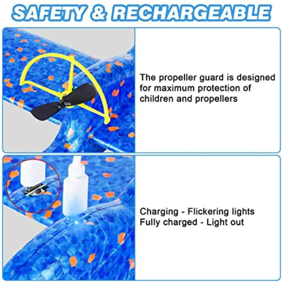 Electric Foam Airplane Toy Two Pack LED Planes Outdoor