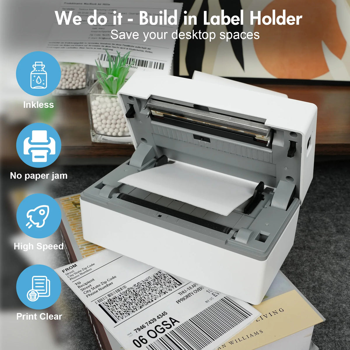 TakeYou Portable Thermal Label Printer Bluetooth Connectivity
