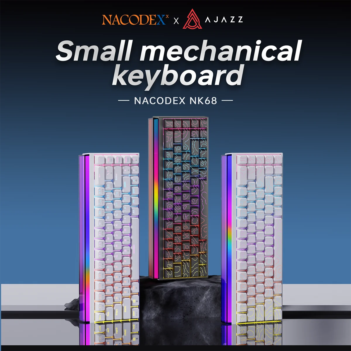 Ajazz NK68 Gaming Mechanical Keyboard Hot Swappable LED
