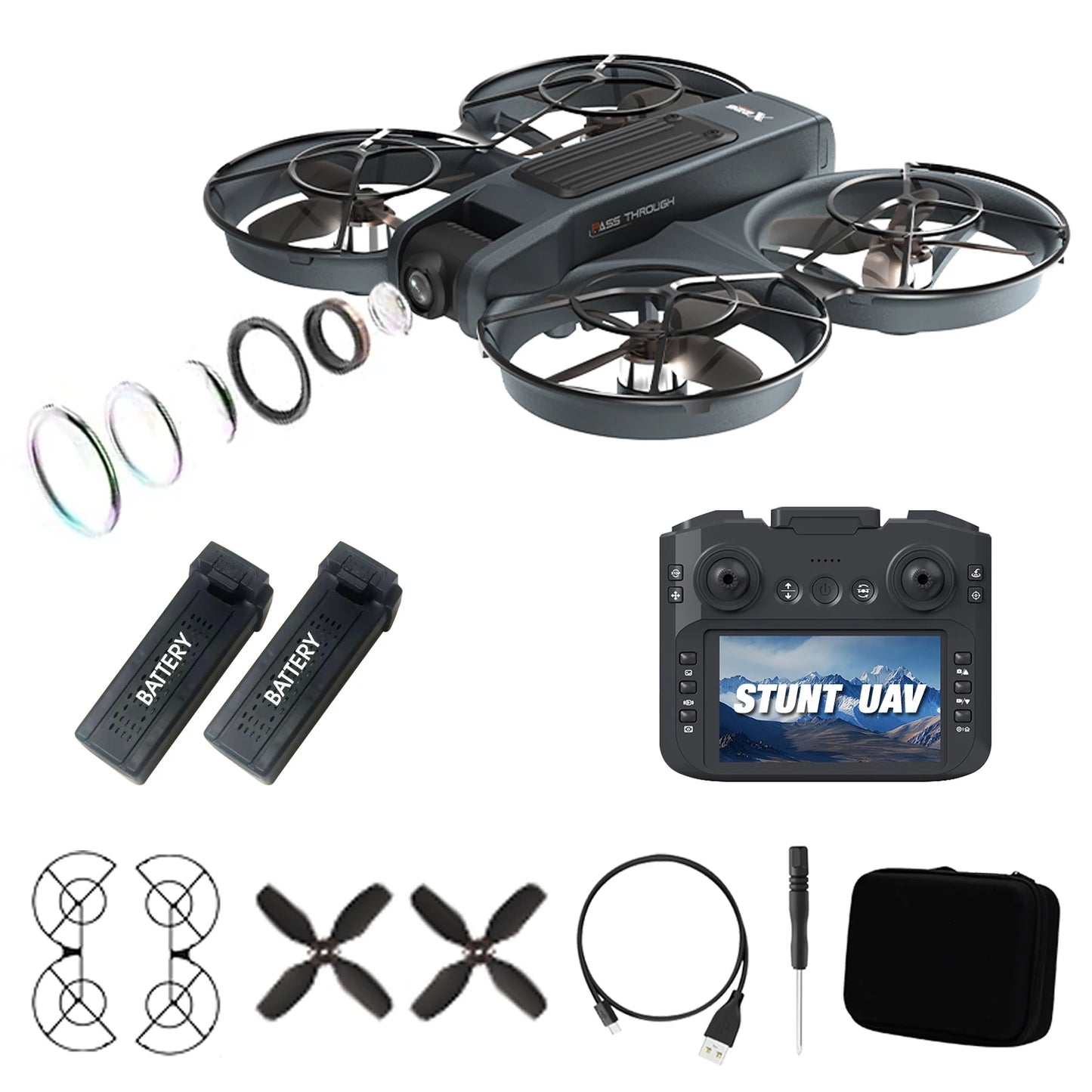 Foldable Drone With Dual Cameras Optical Flow Positioning