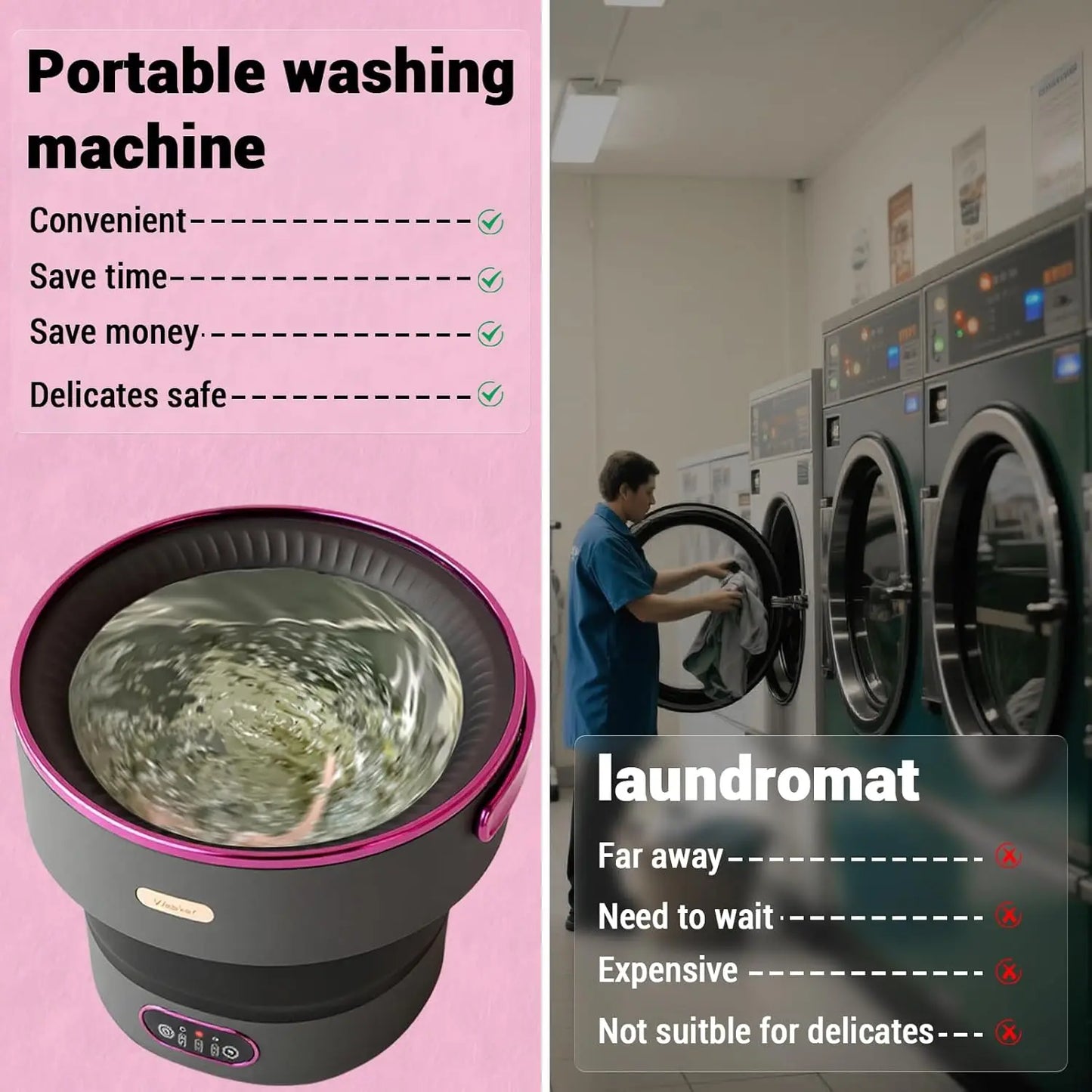 Acekool Portable Foldable Mini Washing Machine