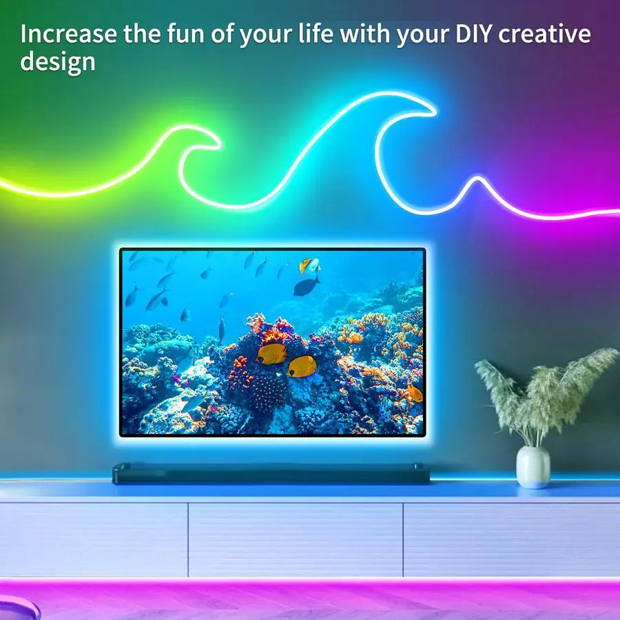 RGB LED Neon Rope Lights With Remote App Control