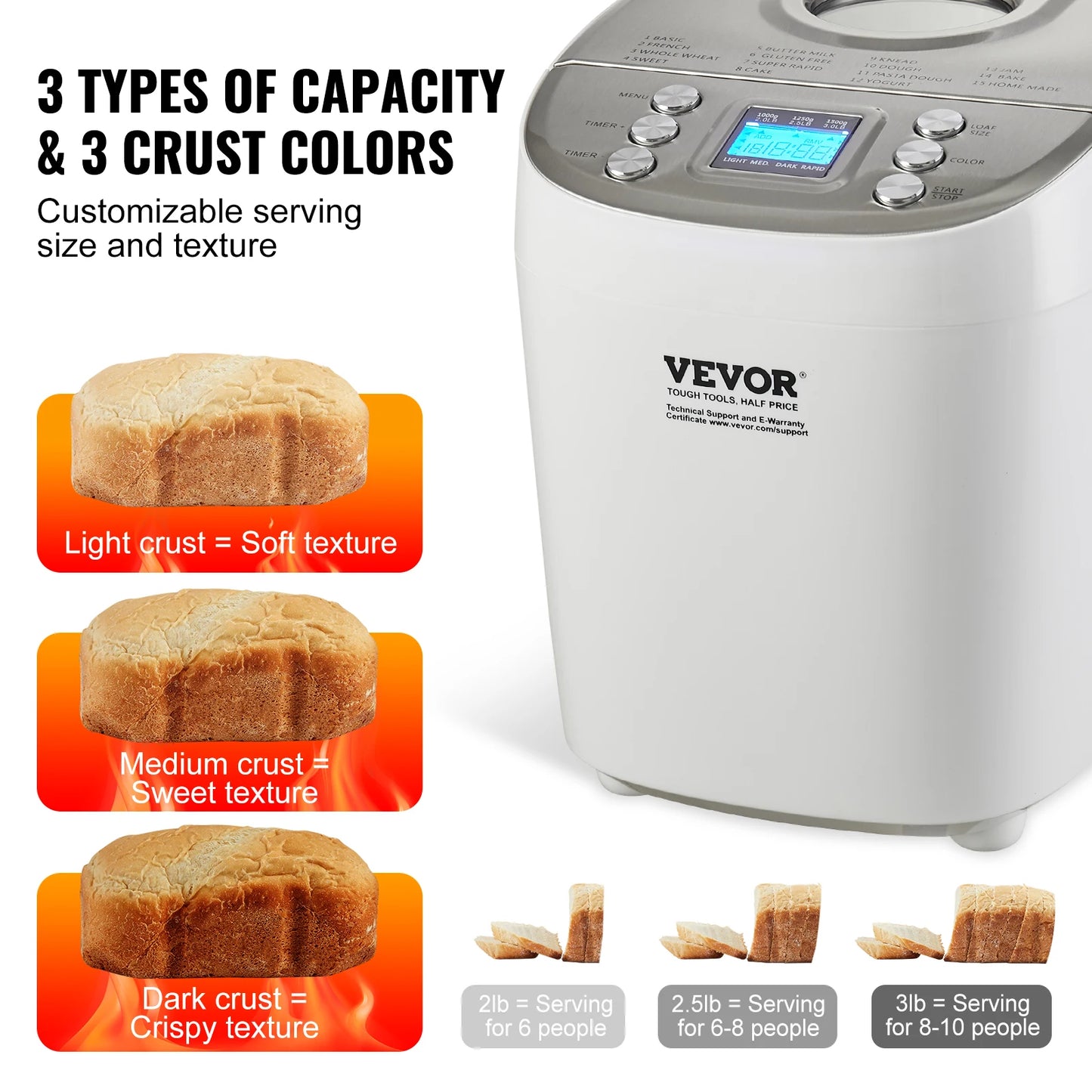 SucceBuy Bread Maker 15 In 1 Nonstick Automatic Gluten Free