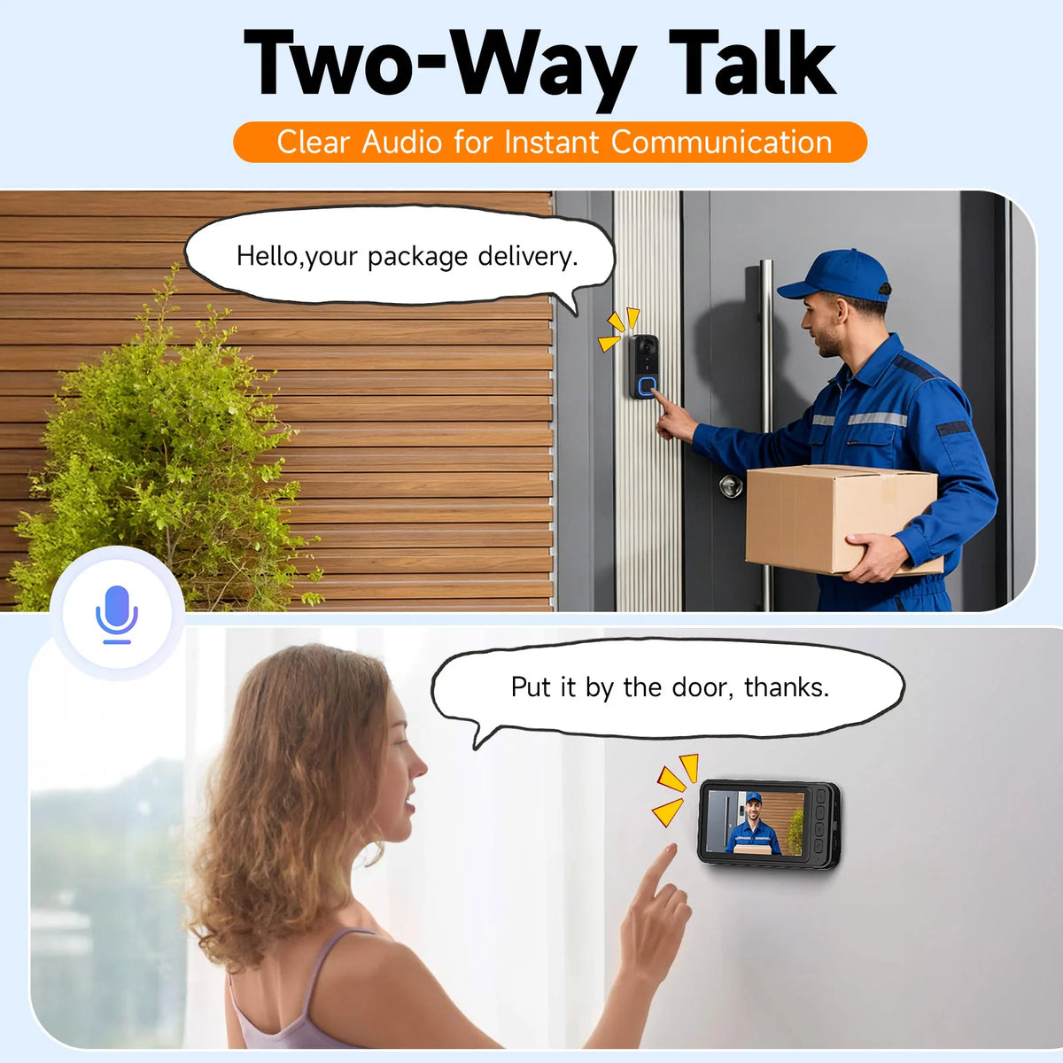 Wireless Video Doorbell Camera With Night Vision