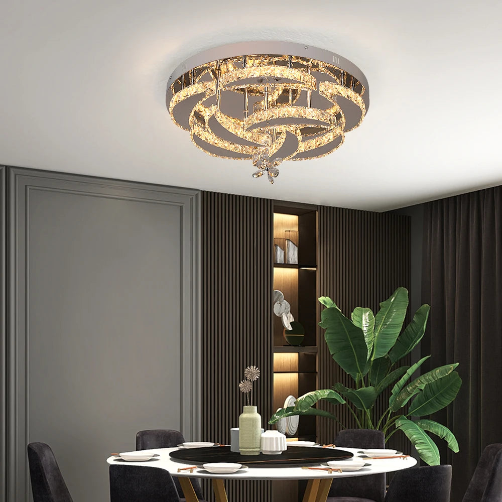 GreeLustr Crystal LED Pendant Ceiling Light Chandelier