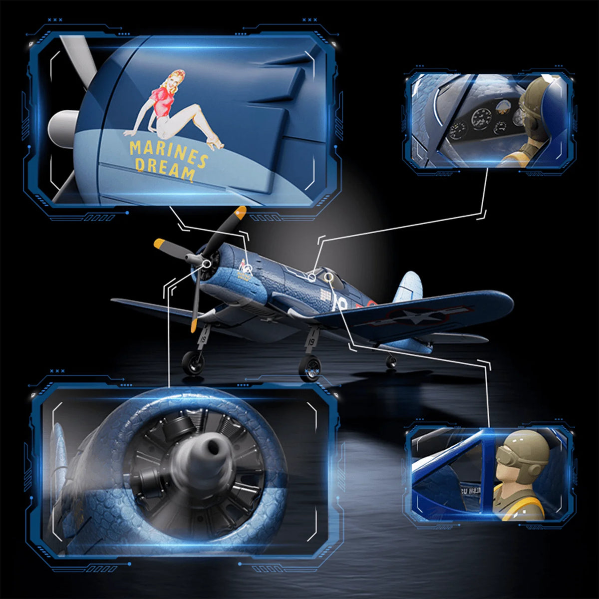 Volantexrc F4U Corsair Brushless 4CH RTF RC Plane