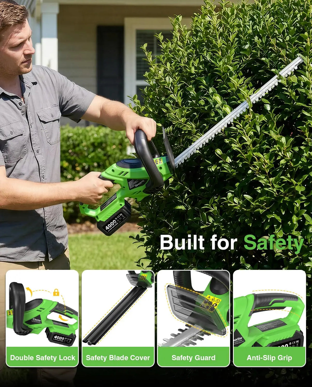 TaskStar Cordless Hedge Trimmer for Makita Batteries