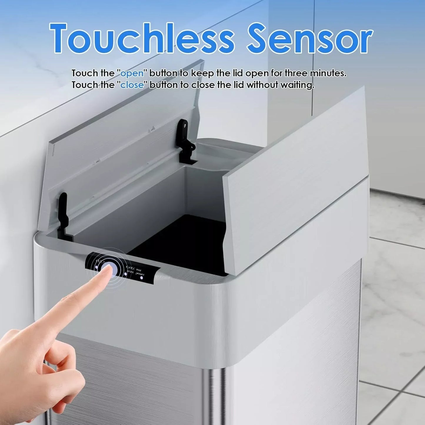 HOMFA Motion Sensor Trash Can Automatic Smart Kitchen Bin